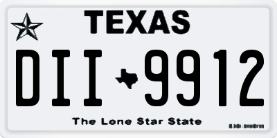 TX license plate DII9912