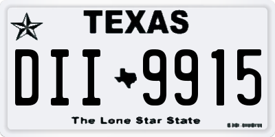 TX license plate DII9915