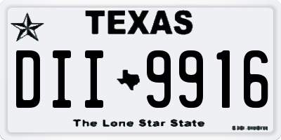 TX license plate DII9916