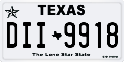 TX license plate DII9918
