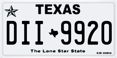 TX license plate DII9920