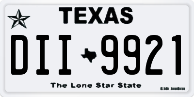 TX license plate DII9921