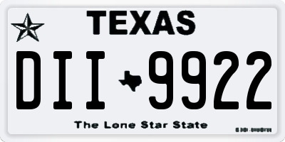 TX license plate DII9922