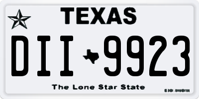 TX license plate DII9923