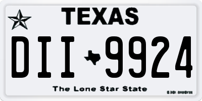TX license plate DII9924