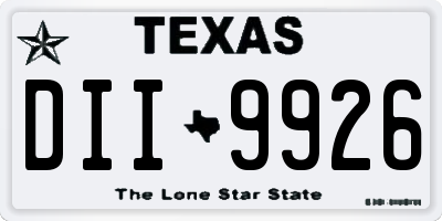 TX license plate DII9926
