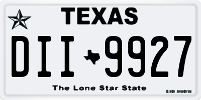 TX license plate DII9927