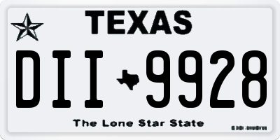 TX license plate DII9928