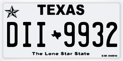 TX license plate DII9932