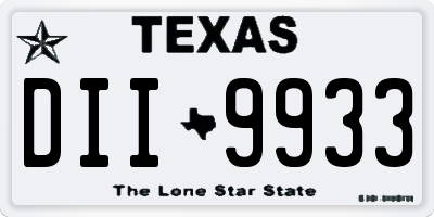 TX license plate DII9933