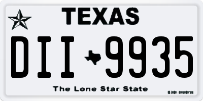 TX license plate DII9935