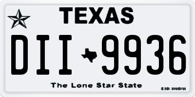 TX license plate DII9936