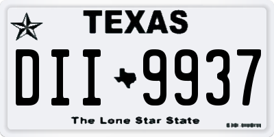 TX license plate DII9937