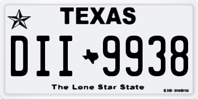 TX license plate DII9938