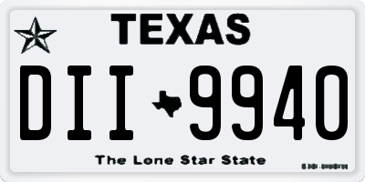 TX license plate DII9940