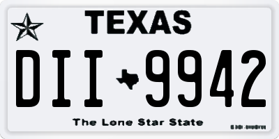 TX license plate DII9942