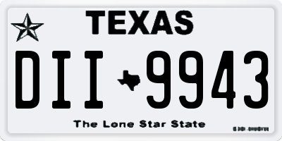 TX license plate DII9943