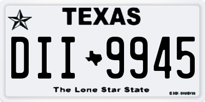 TX license plate DII9945