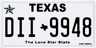 TX license plate DII9948