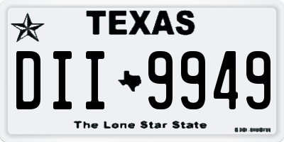 TX license plate DII9949