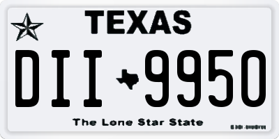 TX license plate DII9950