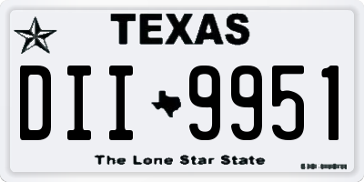 TX license plate DII9951
