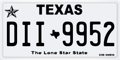 TX license plate DII9952