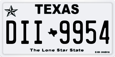 TX license plate DII9954