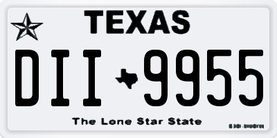 TX license plate DII9955