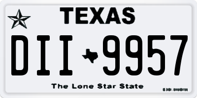 TX license plate DII9957