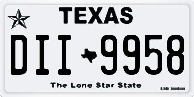 TX license plate DII9958