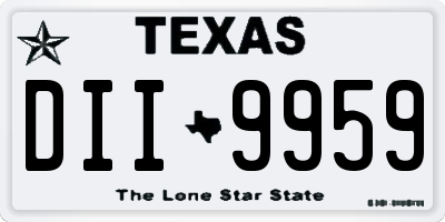TX license plate DII9959