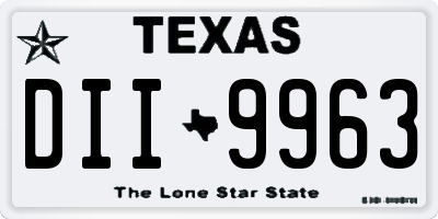 TX license plate DII9963