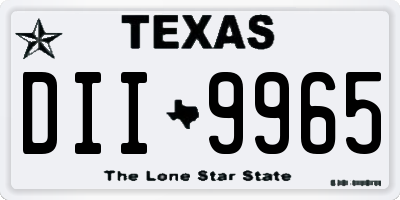 TX license plate DII9965