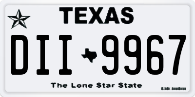TX license plate DII9967