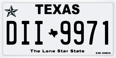 TX license plate DII9971