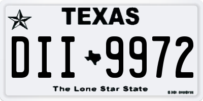 TX license plate DII9972