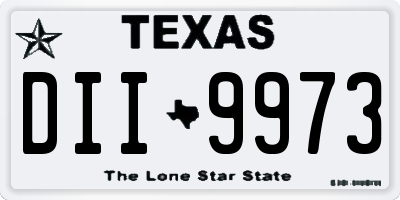TX license plate DII9973
