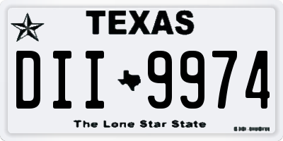 TX license plate DII9974