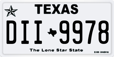 TX license plate DII9978