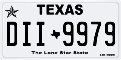 TX license plate DII9979