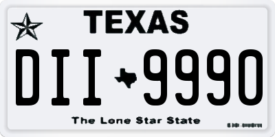 TX license plate DII9990