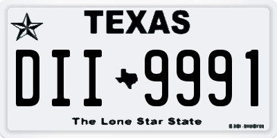 TX license plate DII9991