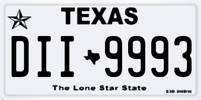 TX license plate DII9993