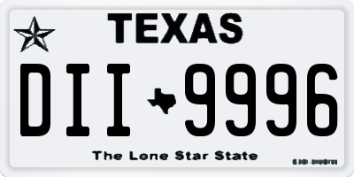 TX license plate DII9996