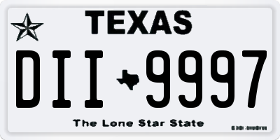 TX license plate DII9997