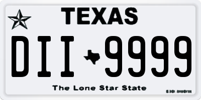 TX license plate DII9999