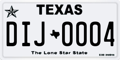TX license plate DIJ0004
