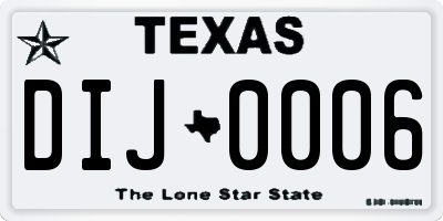 TX license plate DIJ0006