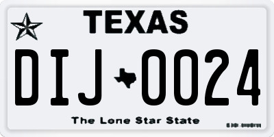 TX license plate DIJ0024